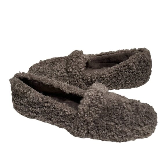 Seychelles Faux Shearling Moc toe Loafer Shoes Women's Gray Size US 10 NEW - Picture 2 of 5